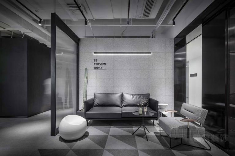 西雙版納現代風格辦公室裝修案例接待區效果圖